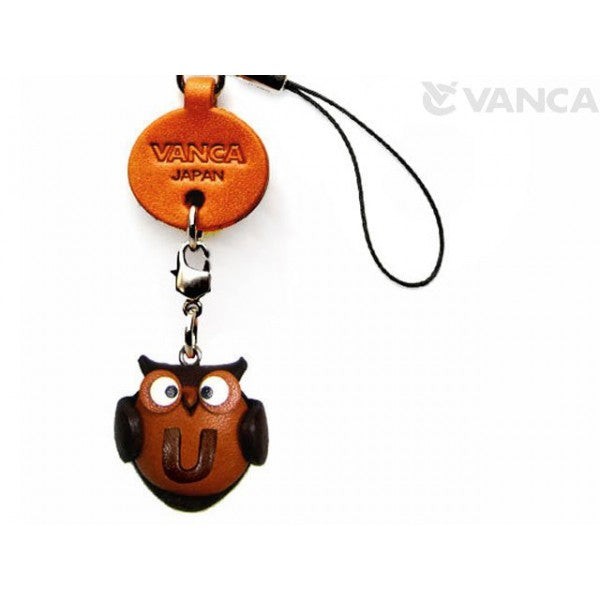 Owl U Leather Cellularphone Charm Alphabet