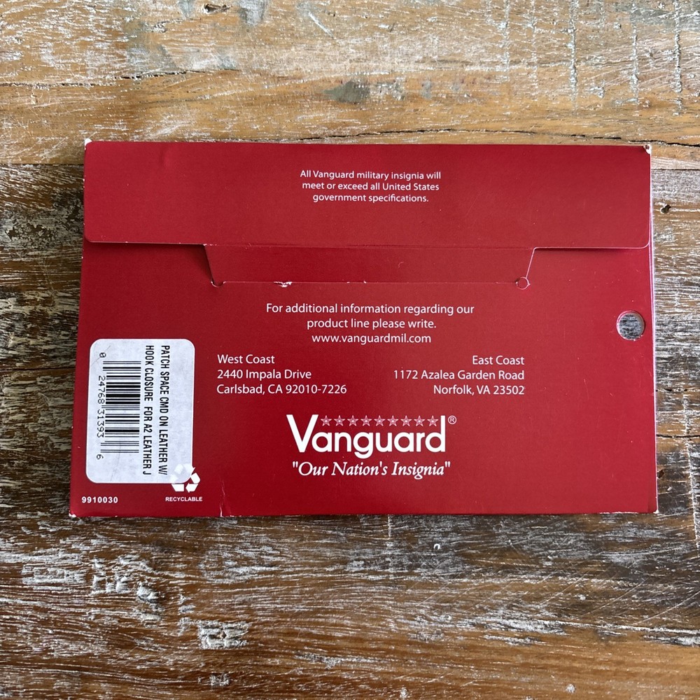 VANGUARD UNITED STATES AIR FORCE PATCH: AIR FORCE SPACE COMMAND - LEATHER