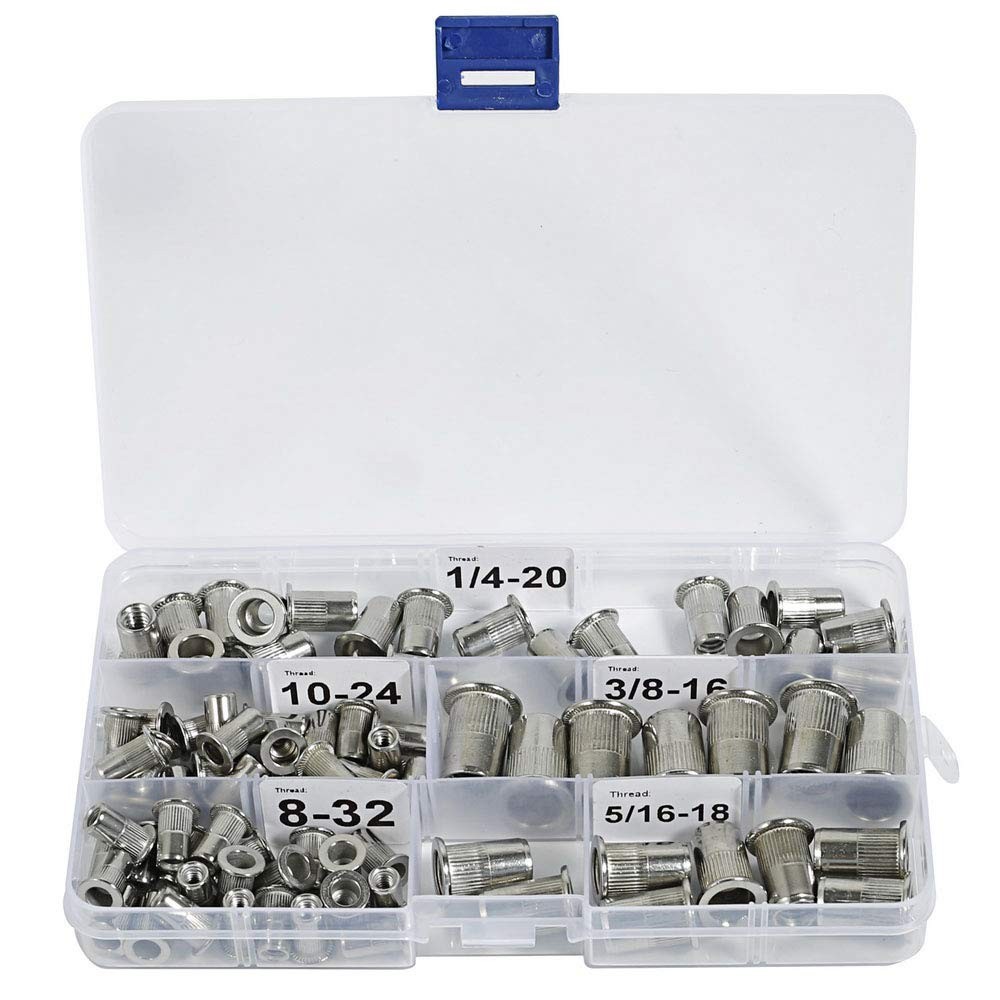 Stainless Steel Rivet Nuts Threaded Insert Nutsert Rivnuts 5 Sizes 8-32 10-24...