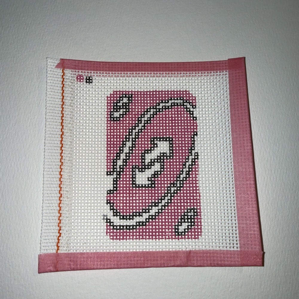 Uno reverse 5x5 Handpainted .14 mesh  Needle Point Canvas