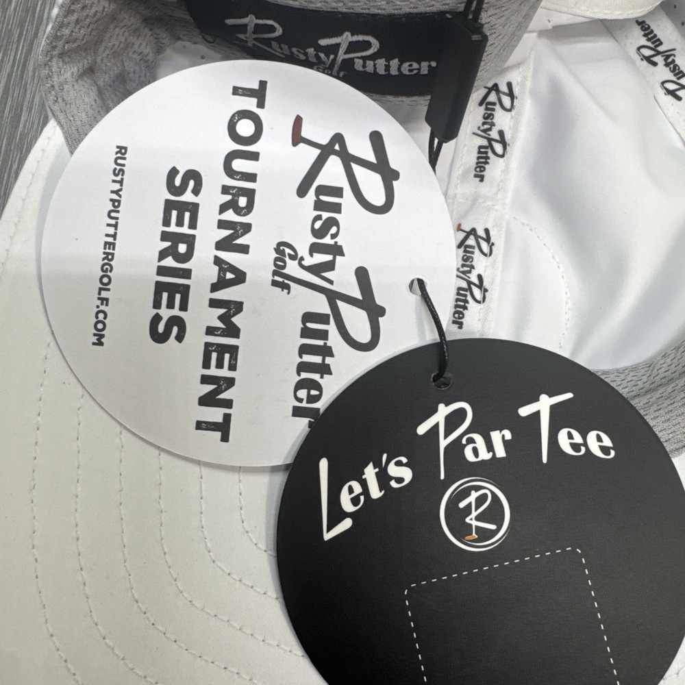 Rusty Putter Tournament Series White Golf Hat UPF 30+ Adjustable Performance