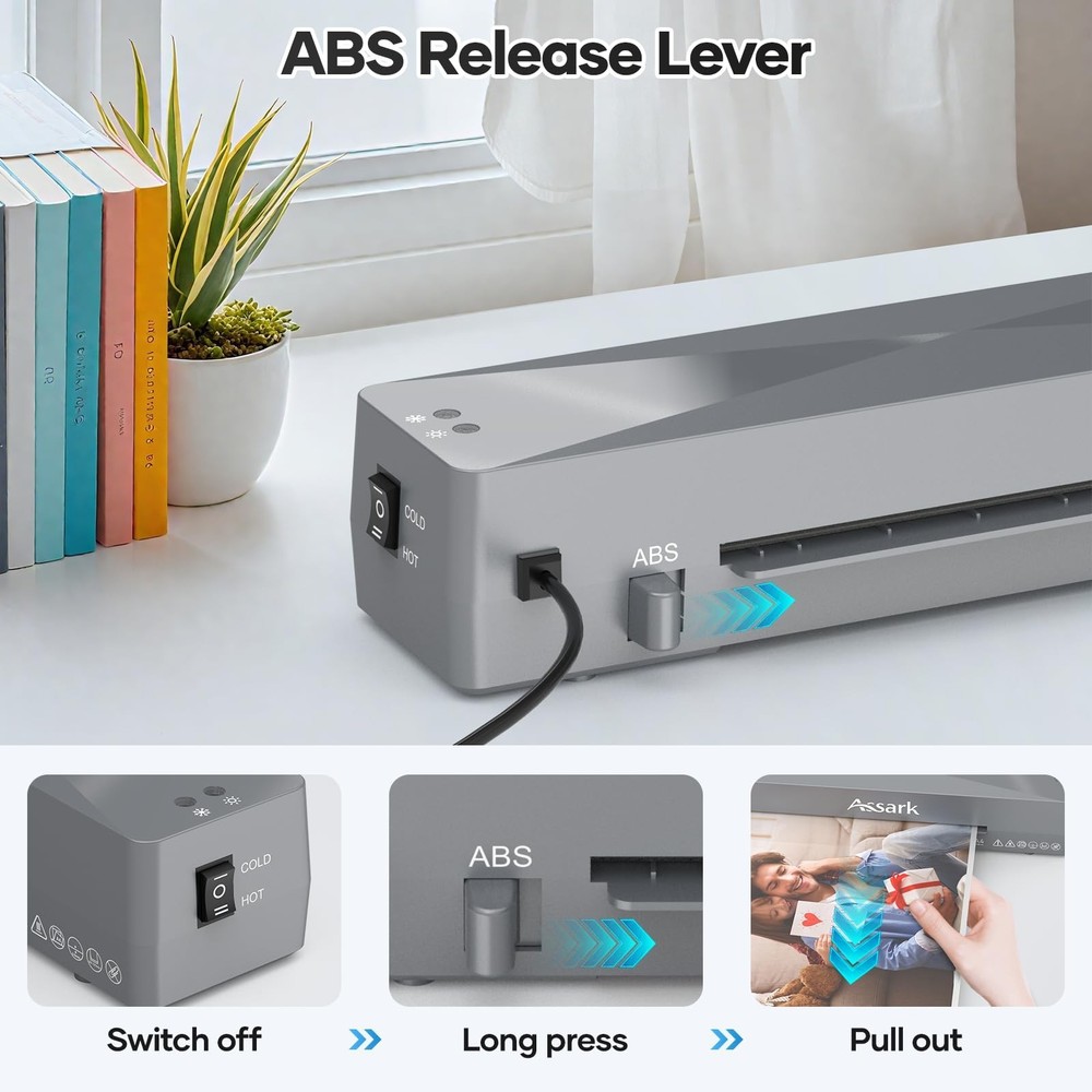 Laminator Machine 9 Inch with 10 Laminating Sheets, Laminator A4 with Quick P...