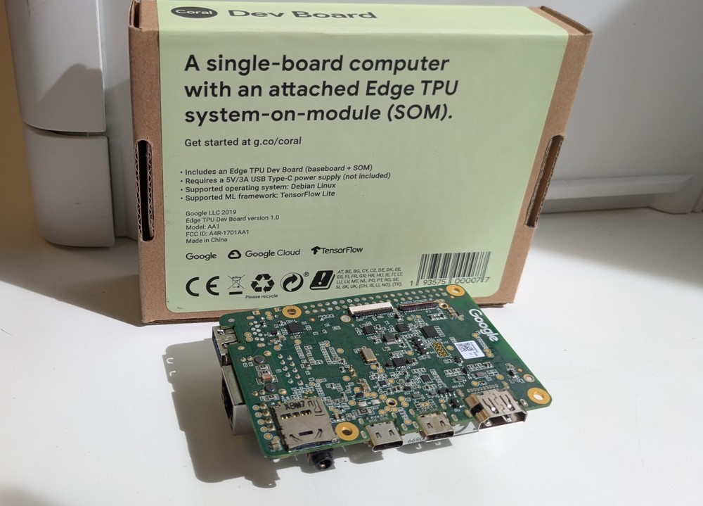 Google Coral Dev Board 2GB RAM, Power Supply w/switch – TPU Ai Accelerator