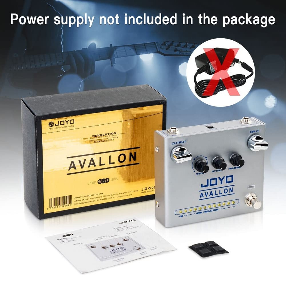 JOYO Compressor Effect Pedal with Precise Compression Knobs Adjusting Indepen...