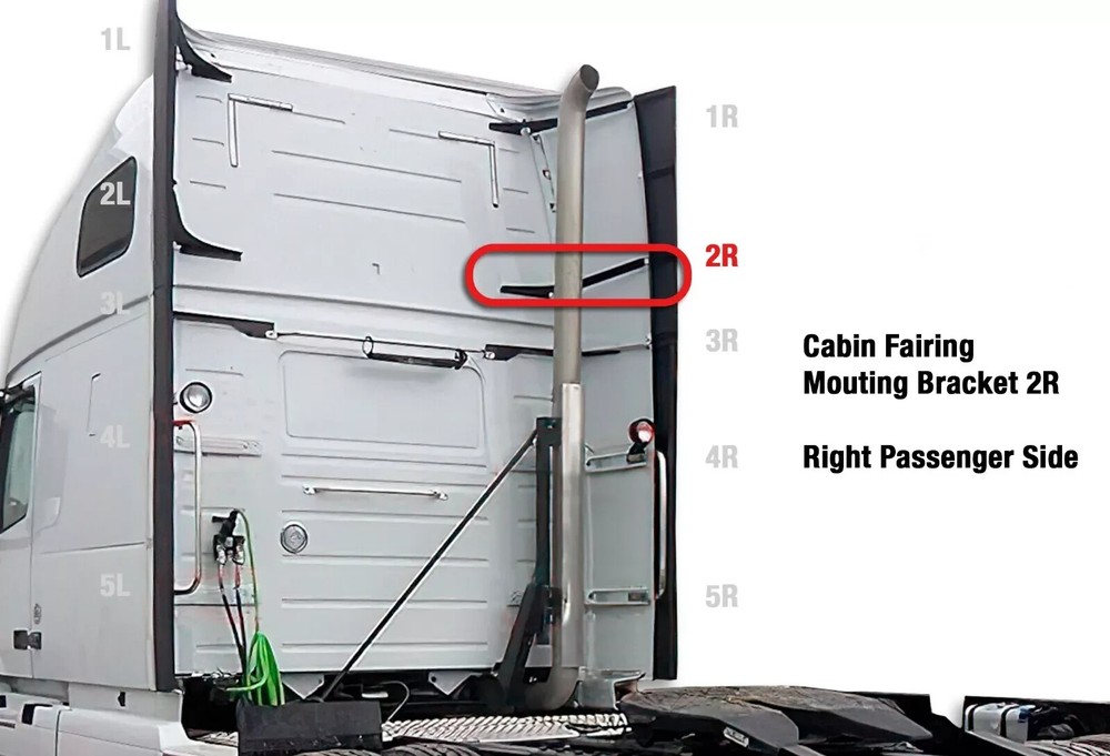 Compatible with Volvo VNL 2004-2017 Upper Lower Cab Fairing Bracket R2, Right