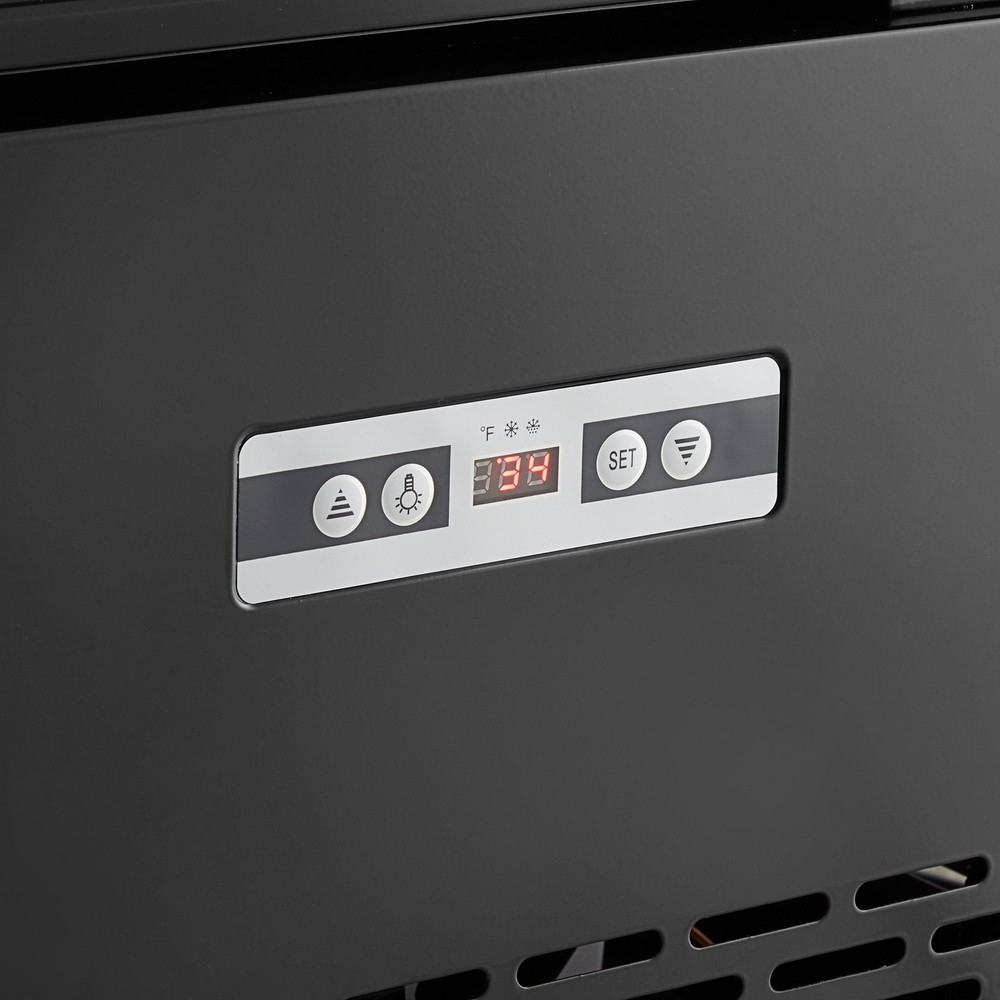 Black 4-Sided Glass Refrigerated Display Case