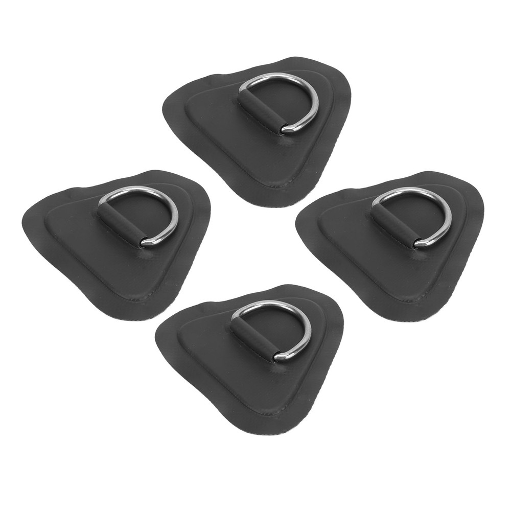 BLACK 4 Pcs D Patch Stainless Steel D Pad For Inflatable Surfboard
