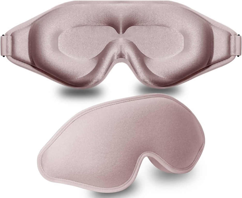 Adjustable Memory Foam Eye Mask - 99% Light Blocking, Zero Pressure, Pink