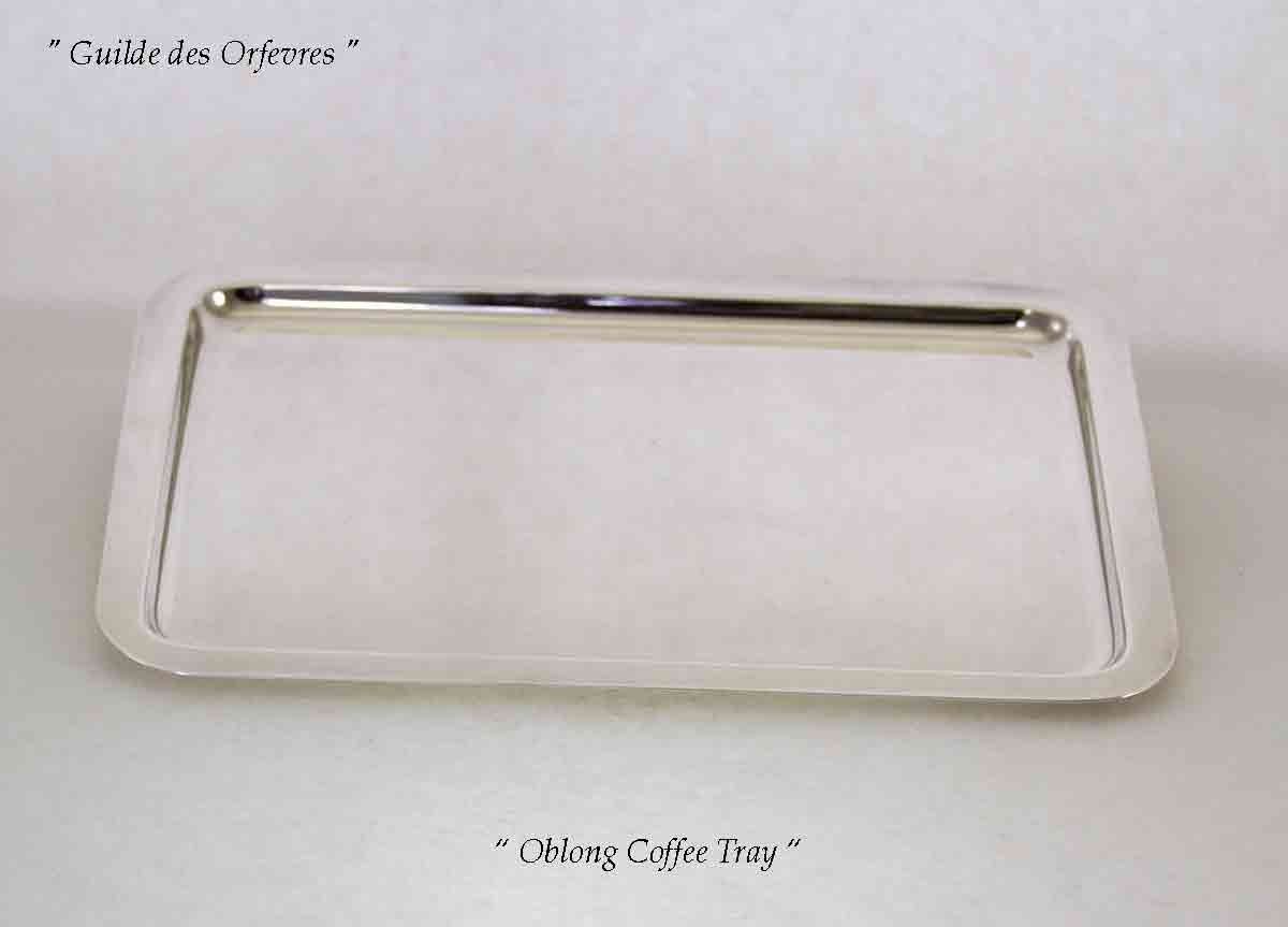 Silver Oblong Coffee Tray , Raw Edge/Plain.  11 in.
