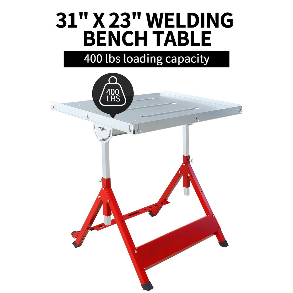 31''x23'' Welding Bench Table 400Lbs Load Capacity Adjustable Workbench Table