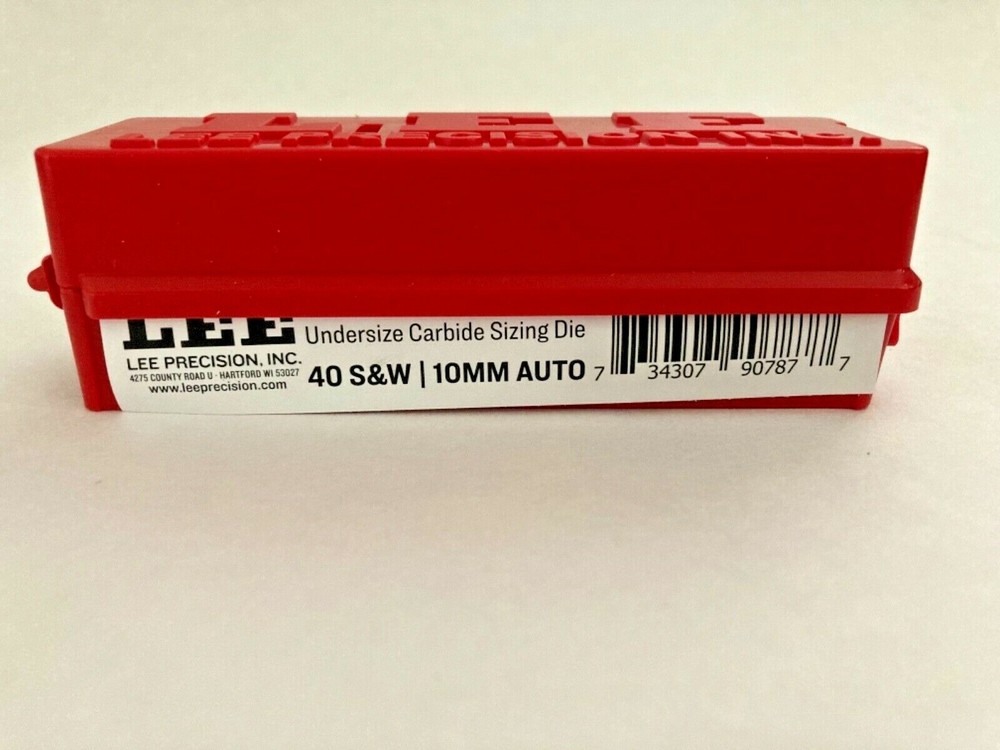 LEE 90787 40 S&W / 10mm Undersized Small Base Carbide Sizing Die
