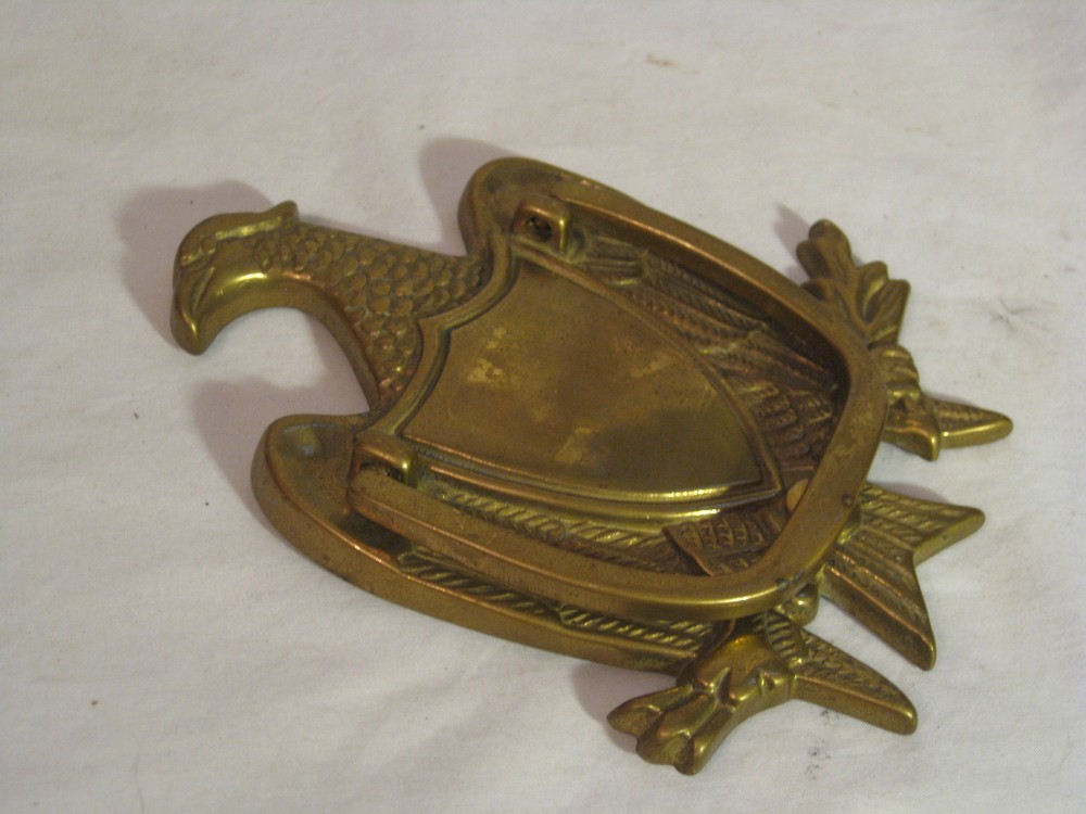 vintage solid brass 6" ornate eagle door knocker metal knock