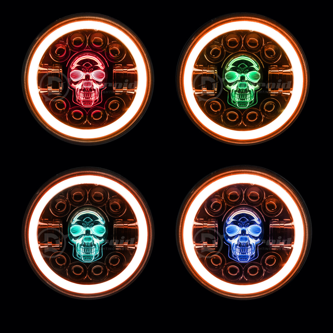 7" inch LED Headlight +4.5" Passing Lights For Harley Davidson Touring Road King