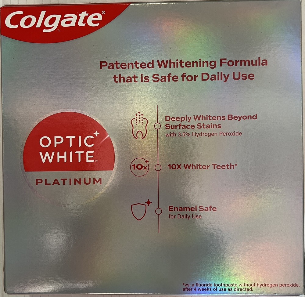 Colgate Optic White Platinum Toothpaste, 4.1 Ounce (Pack of 4)