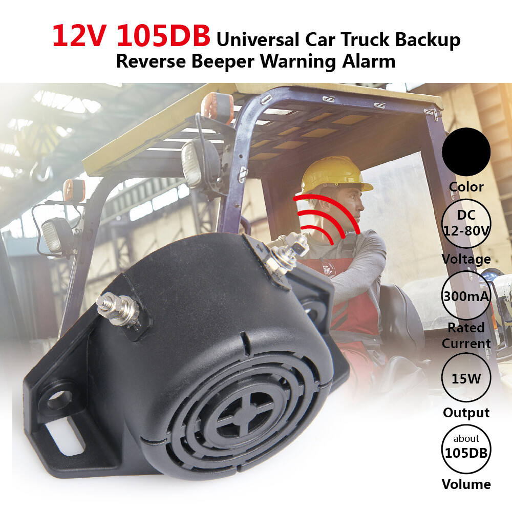 Universal 102dB Back-up Warning Alarm Beeper Reversing Horn Truck Heavy Vehicle