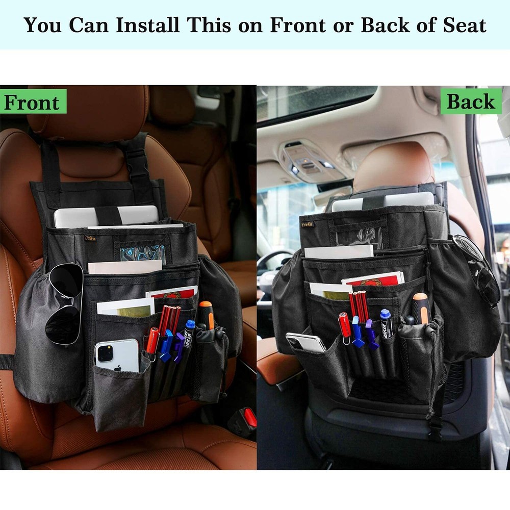 Car Front & Back Seat Organizer With Dedicated Tablet/laptop Compartment Passeng
