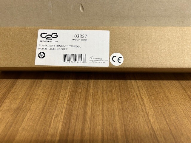 C2G 03857 12-Port Blank Keystone/Multimedia Patch Panel