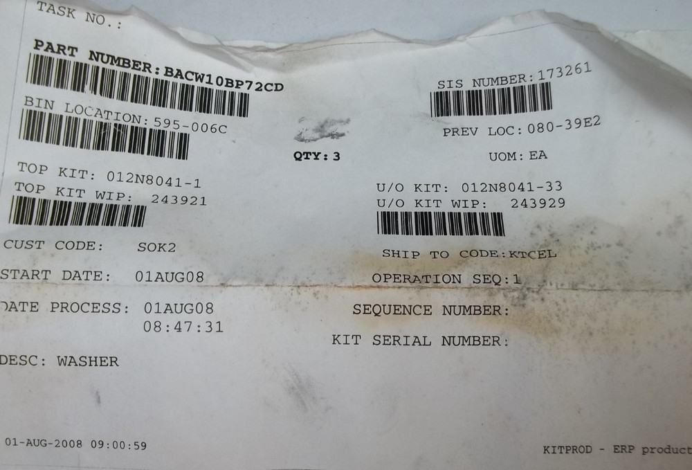 WASHER PN BACW10BP72CD / 173261