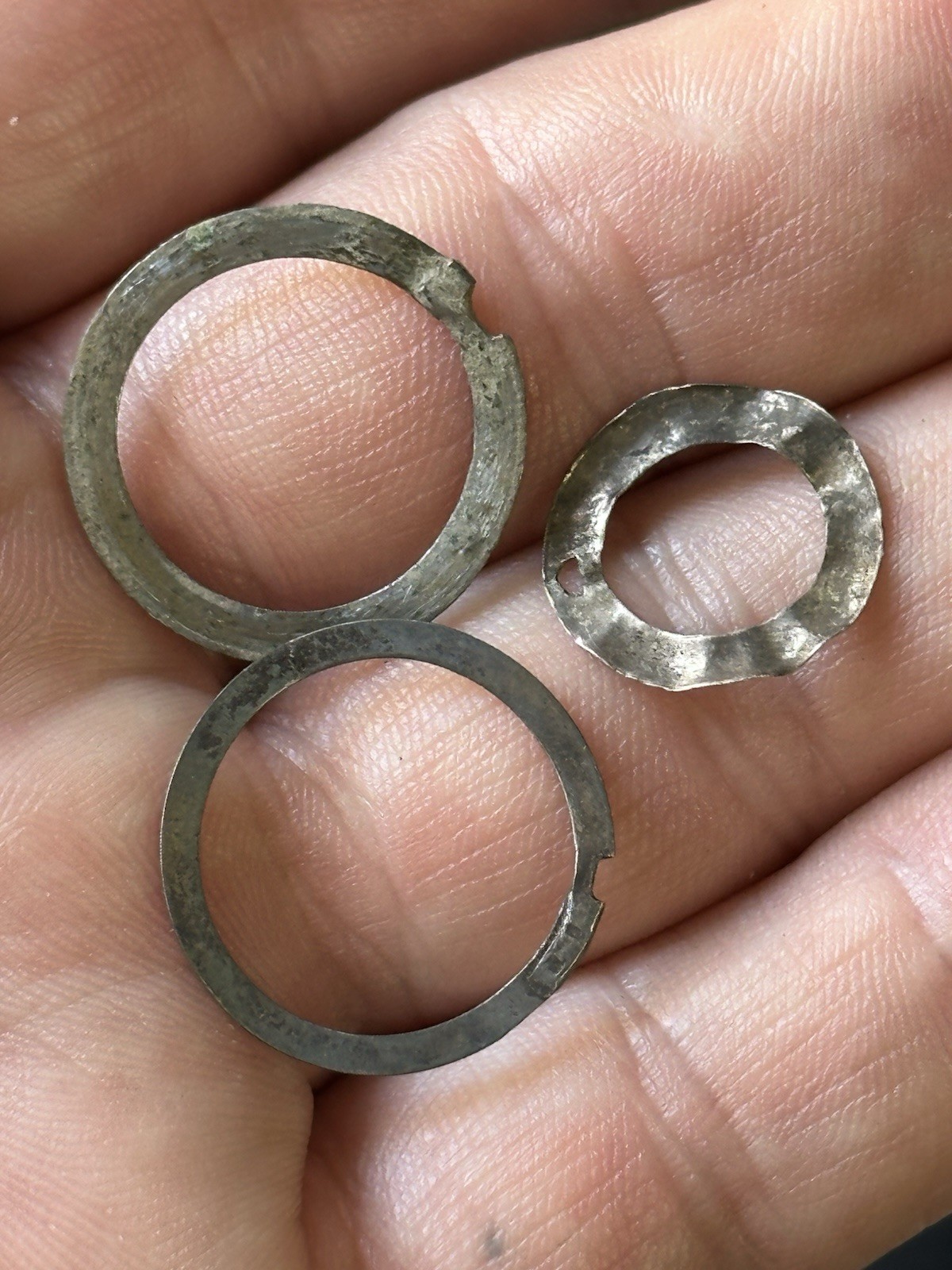 1700's SILVER FUR TRADE ERA LOT - BROOCH GORGET PIN RING BEAD ~ NICE COLLECTION