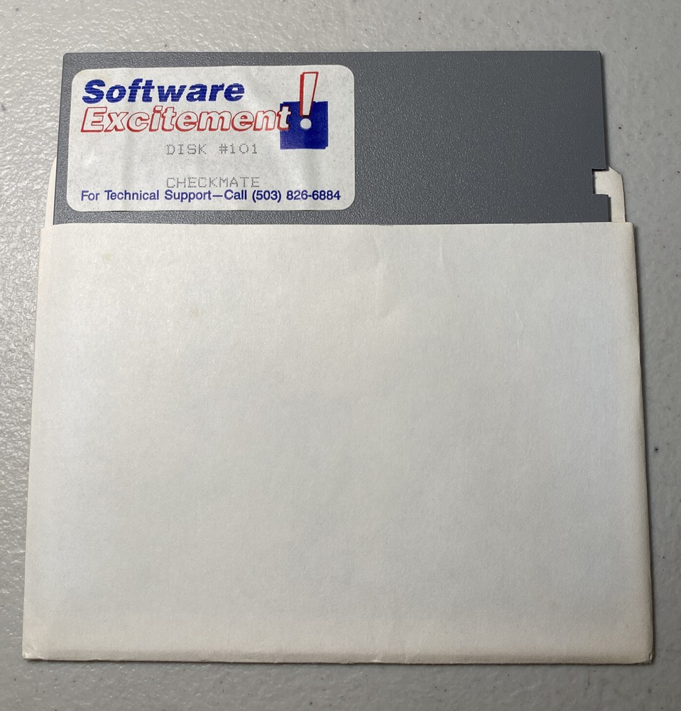Software Excitement! Disk #101 Checkmate 5.25” IBM Tandy Vintage