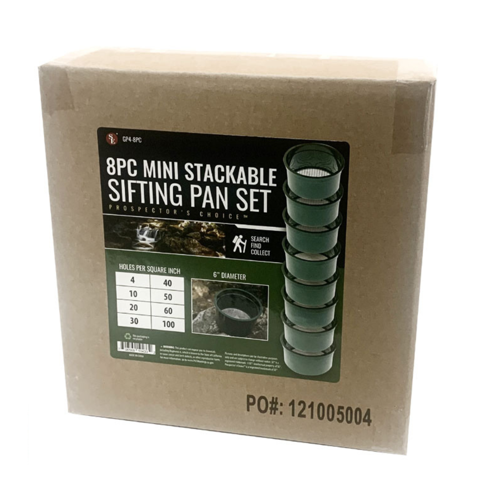 8 Piece Mini Sifting Pan Set | 6" Diameter | Stackable | Gold Recovery | Sorting