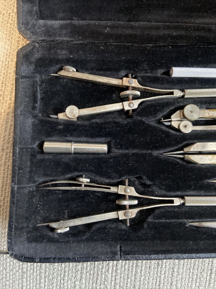 Antique Anker precision compass Technical Architect Cased drawing set