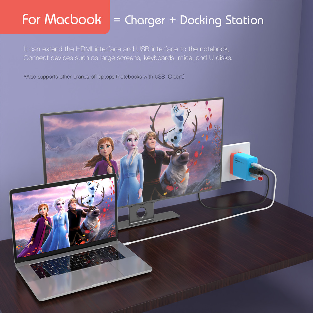 3 in 1 Switch Charging Dock HDMI AC Adapter USB3.1 Type-C for Switch OLED/Steam