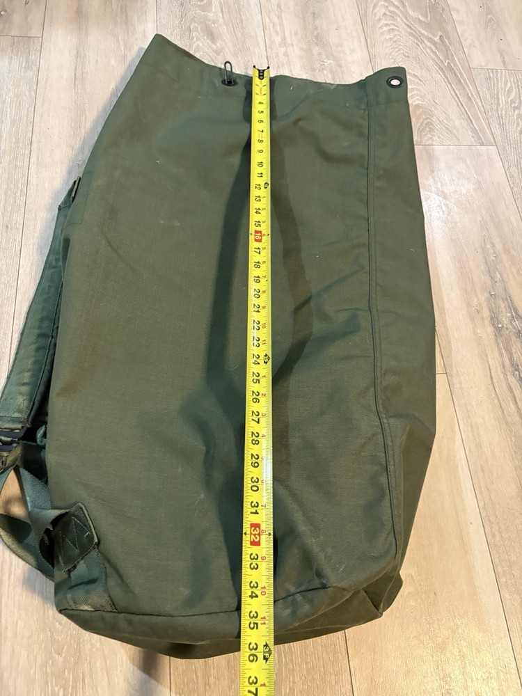 genuine USGI olive drab top-loading military duffel bag