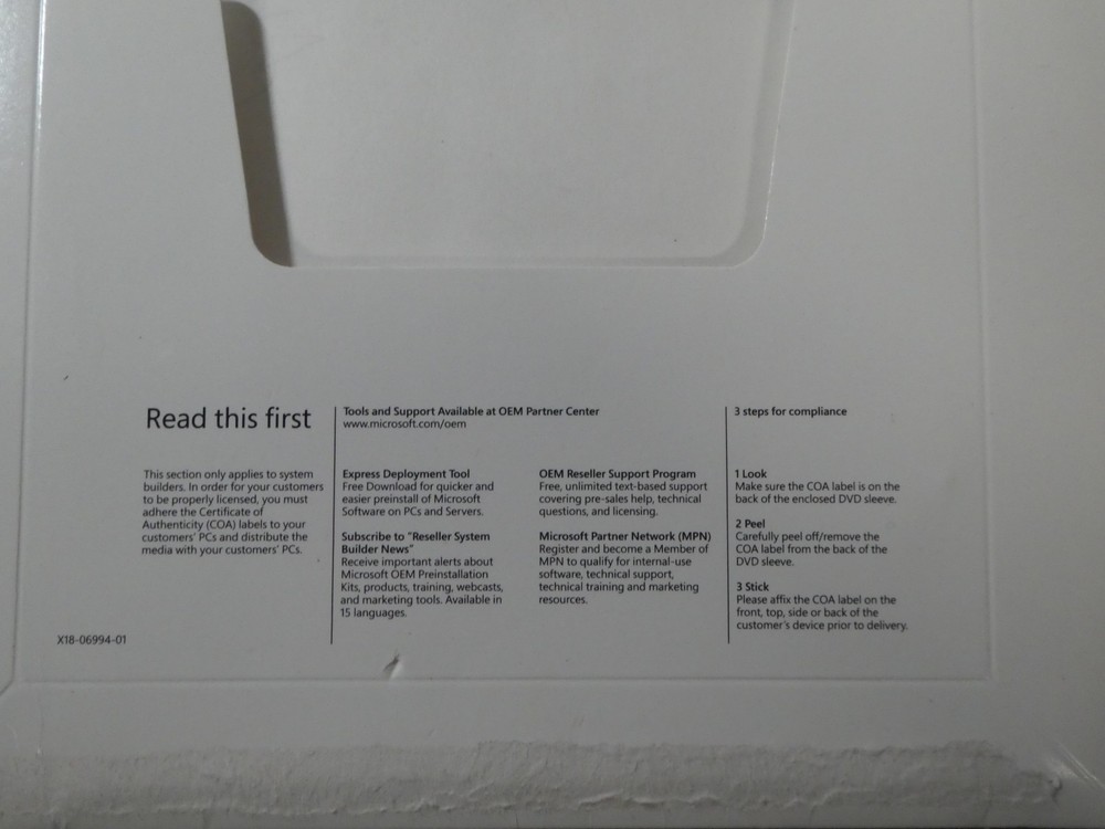 Microsoft Windows 10 Pro 64 Bit DVD