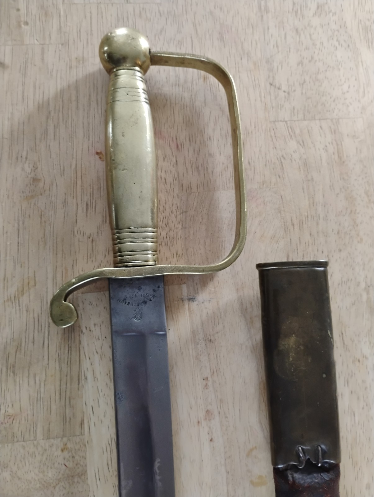 GERMAN SWORD RARE POLICE BRIQUET SHORT SWORD w/SCABBARD ARGENTINA CONTRACT
