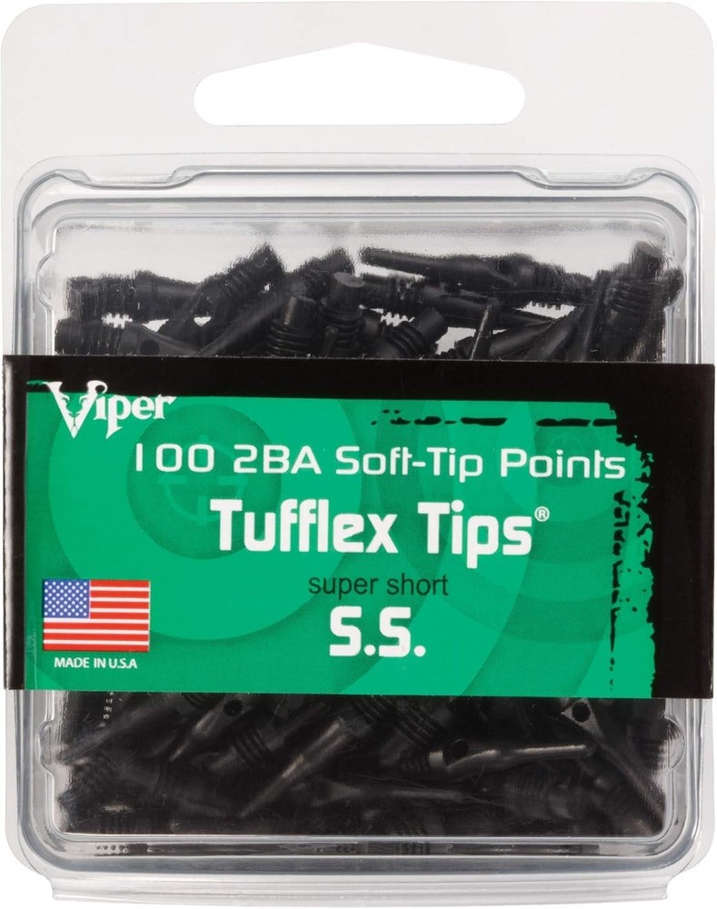 Viper Dart Accessory Tufflex S.S. Super Short 2BA Thread Soft Tip Dart Points...