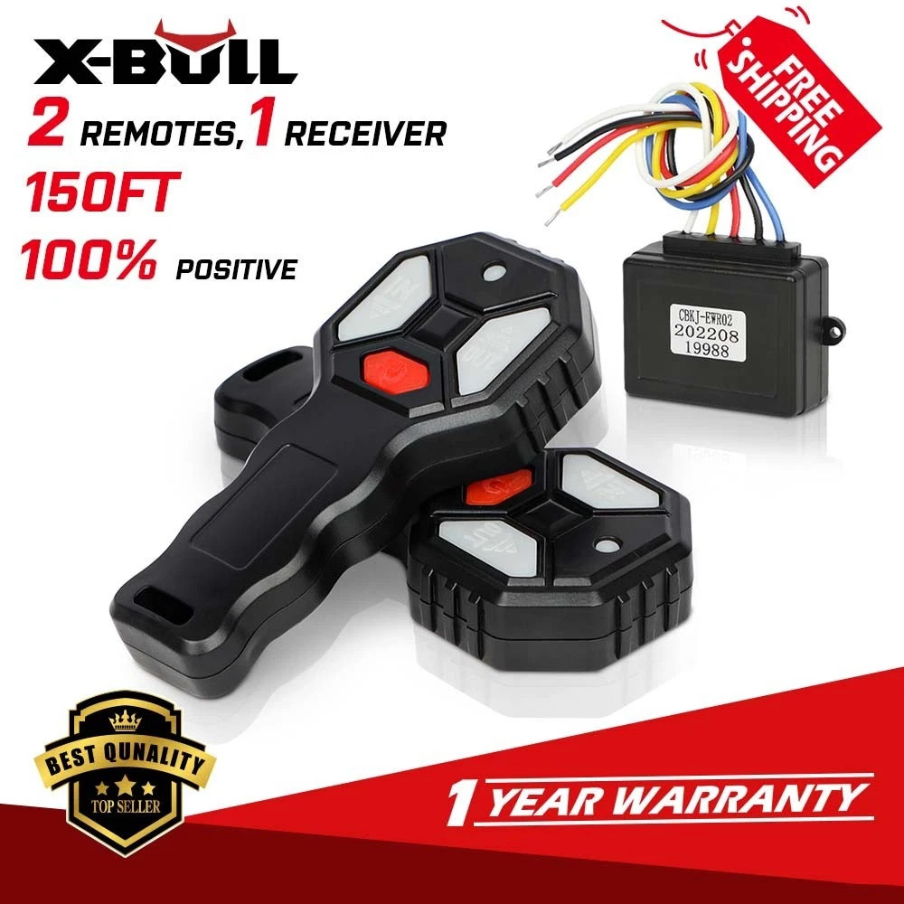 X-BULL  Wireless Winch Remote Control Kit 2PCS 12V Handset 150FT Jeep ATV Winch