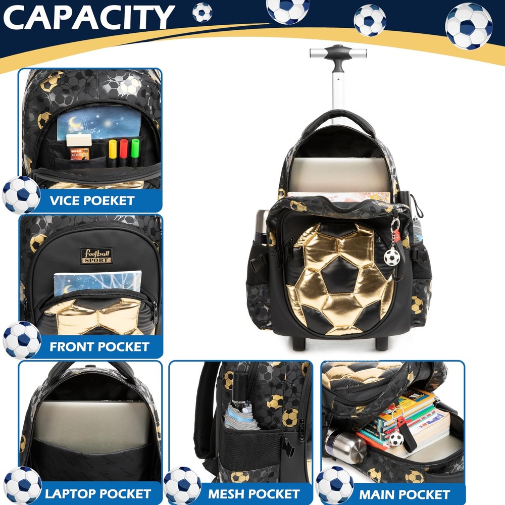 Kids Rolling Backpack Roller Backpack with Wheels Elementary Kindergarten Sch...