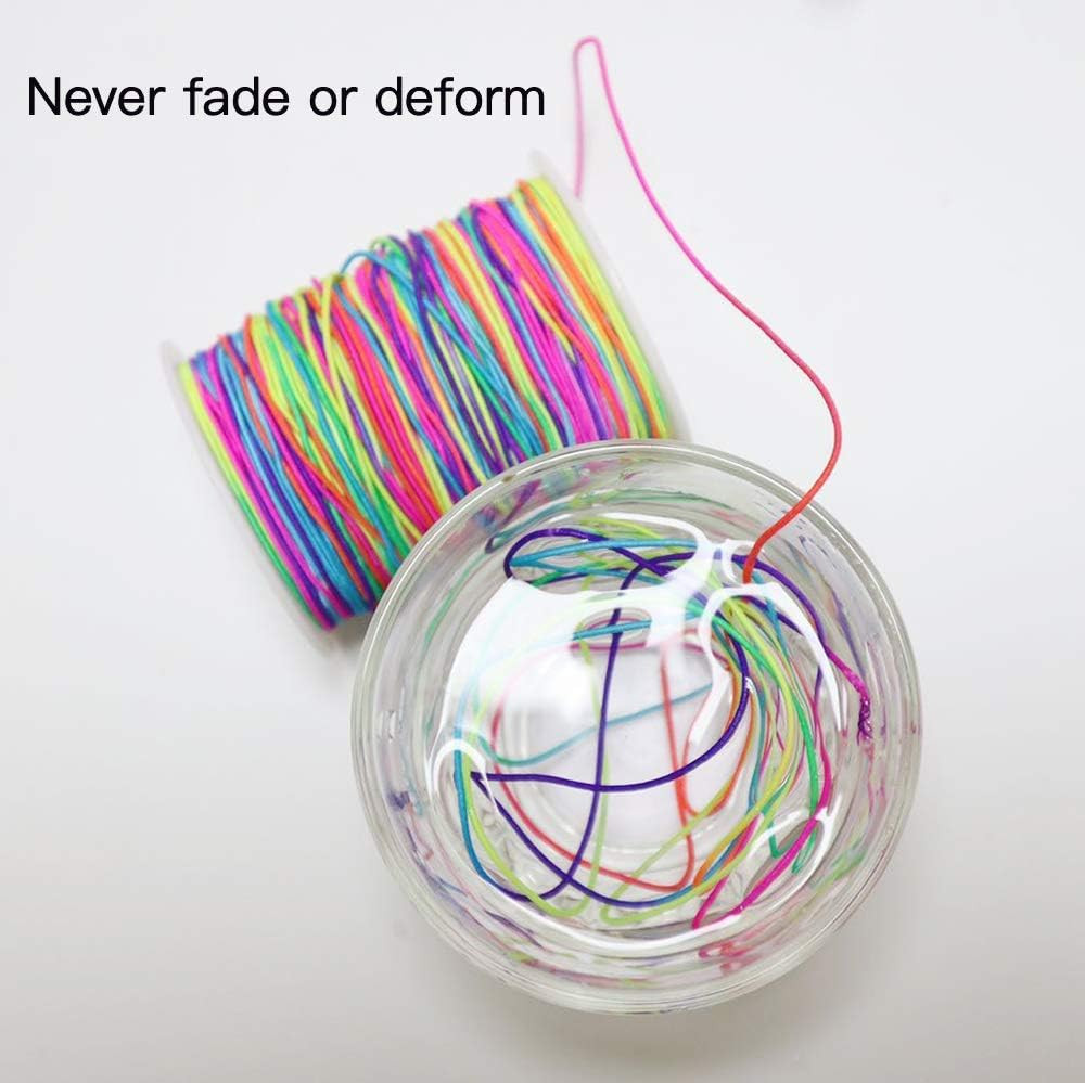 Elastic Beading Cords 100M Elastic String for Bracelets Rainbow 1Mm Elastic Cord