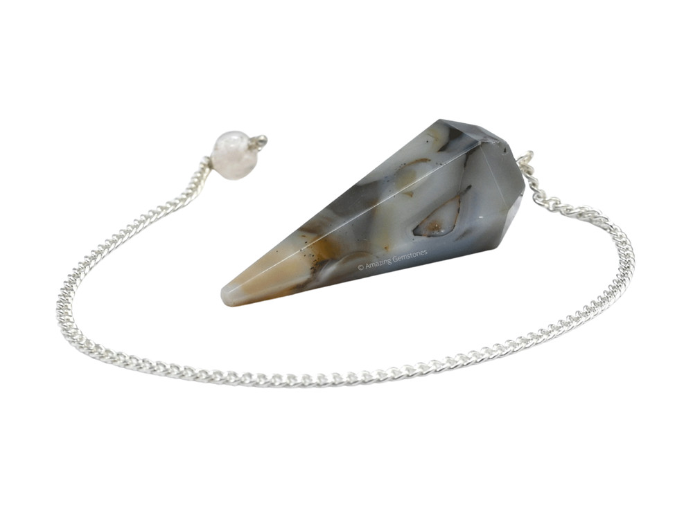 Dendrite Agate Dowsing Crystal Pendulum