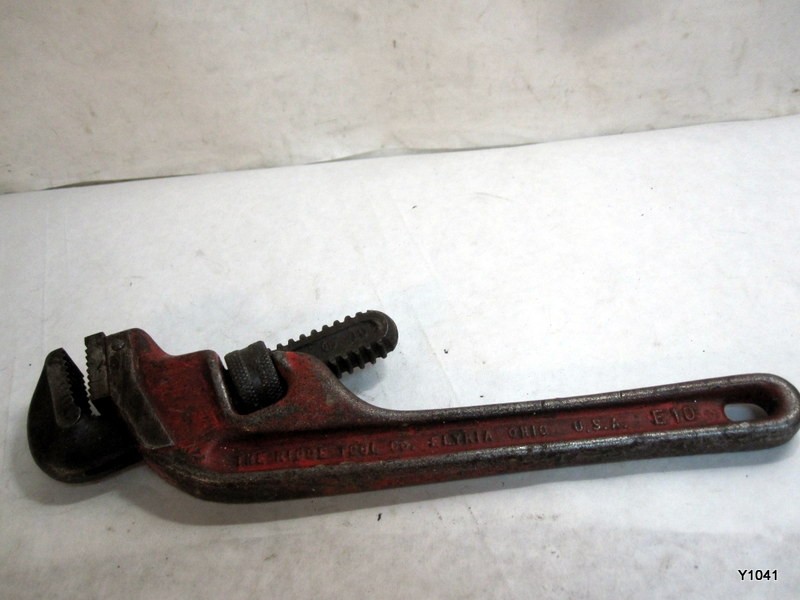 Vintage Ridgid Model# E10 Offset 10" Pipe Wrench, Plumber