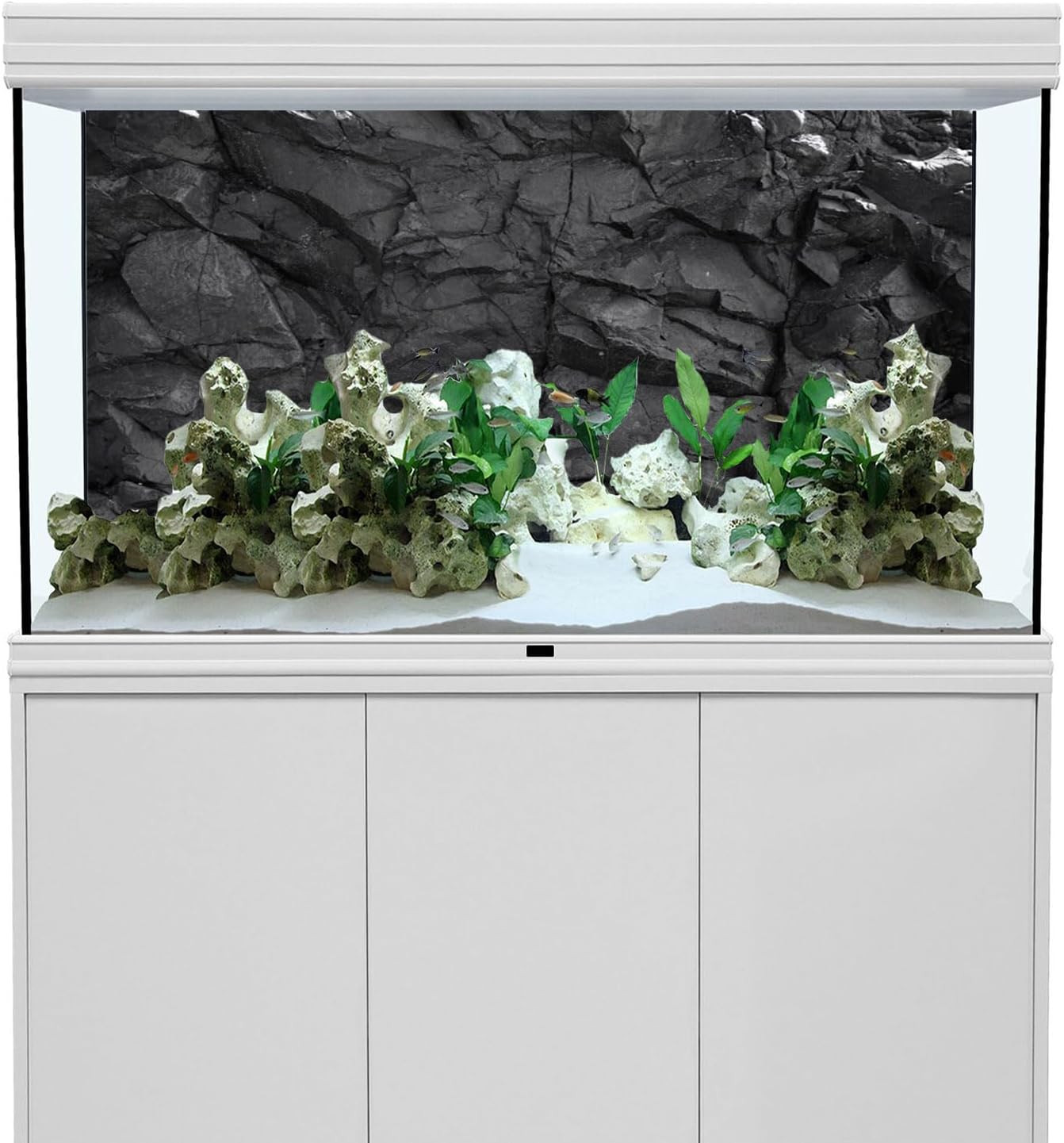 Vibrant Aquarium Background 48X18in Durable Polyester Easy Install Decor