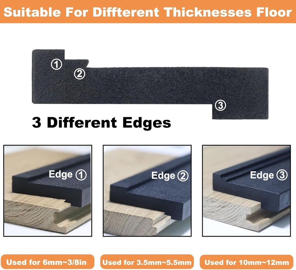 Tapping Block Wood Flooring Tool, Universal Tapping Block with 3 Different Edges