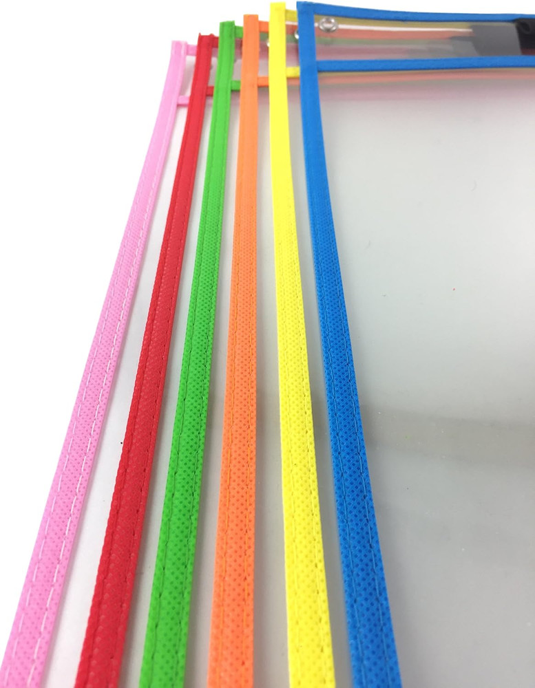Dry Erase Pocket Sleeves Assorted Colors (6-Pack)