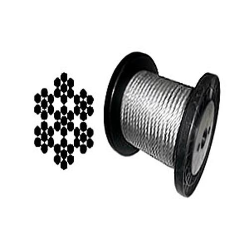 7 x 7 Galvanized Aircraft Cable Wire Rope 1/16" - 2000 ft