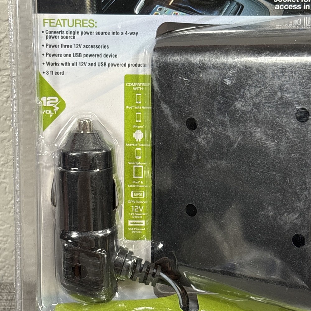 Road Proof Triple 12v Plus USB Socket Adapter