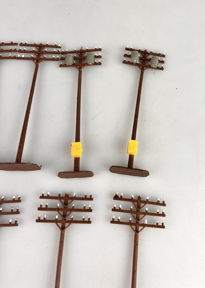 ELECTRICAL POLES HO SCALE, 11 TOTAL, 4" IN HEIGHT