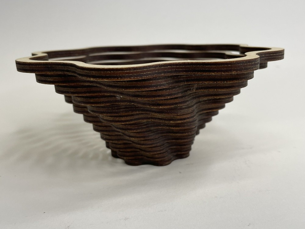 6” Wooden Hand Made Scroll Saw Bowl