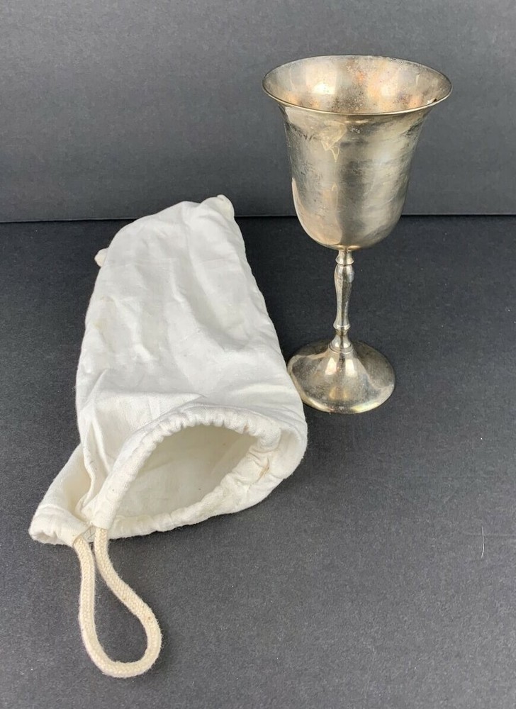 Vintage Silver Plated Wine Water Goblet  7.5" Tall Made in India Marshall Fields