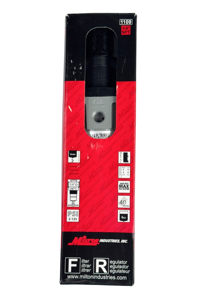 MILTON 1109 1/4" NPT Piggyback Filter Regulator