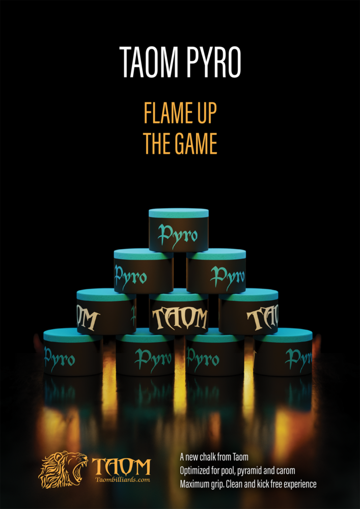 Taom Pyro Billiard Pool Cue Premium Chalk Blue