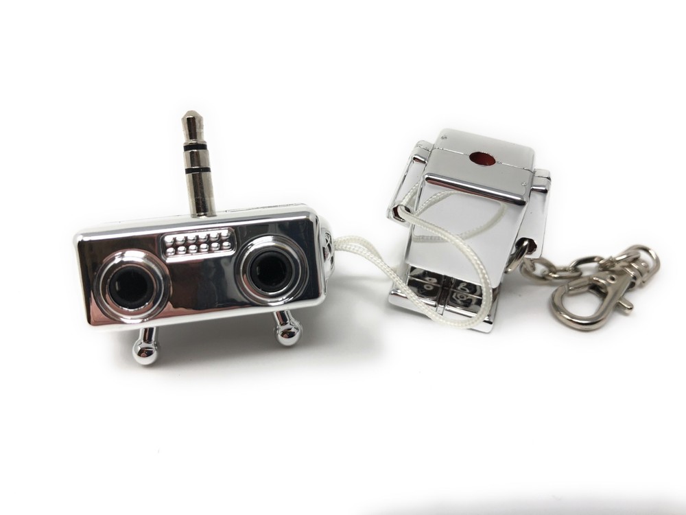 Robot Headphone Earphone Splitter 3.5mm Jack For Audio Sharing Chrome