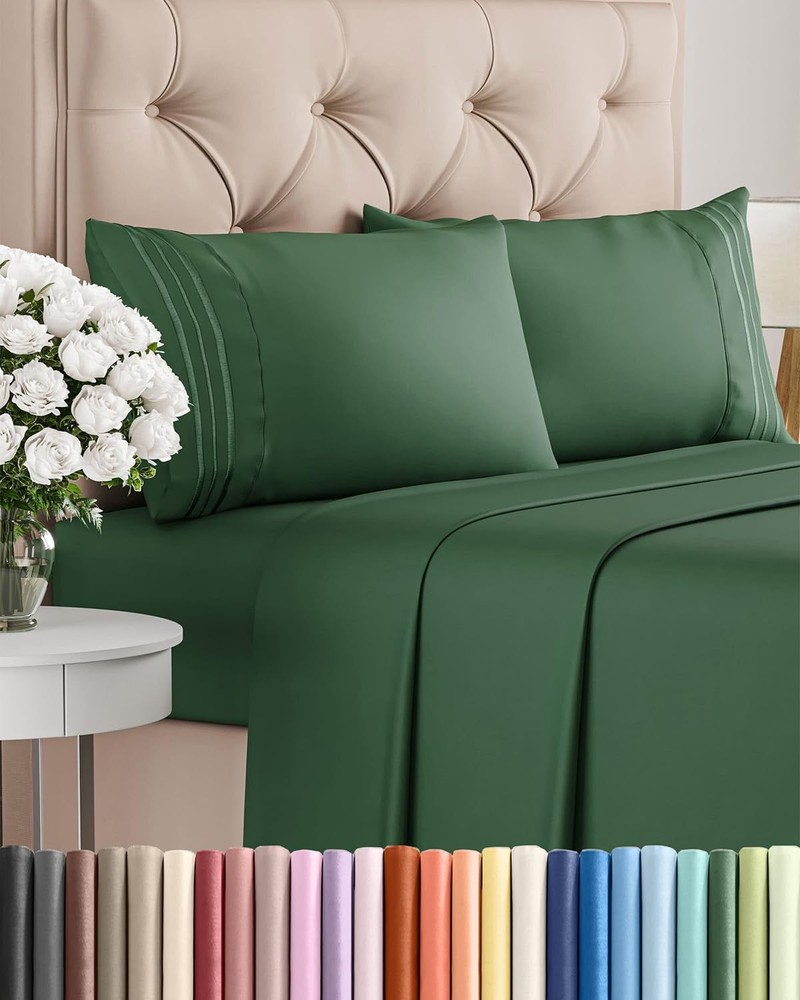 Queen Size 4 Piece Sheet Set - Comfy Breathable  Cooling Bed Sheets Set - Hot...