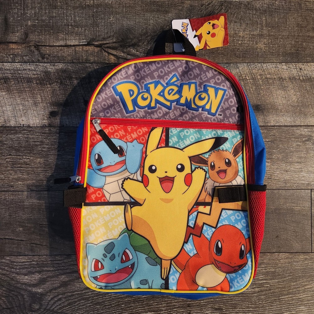 Pokémon Bioworld School Backpack Charmander Eve Pikachu Kids New!