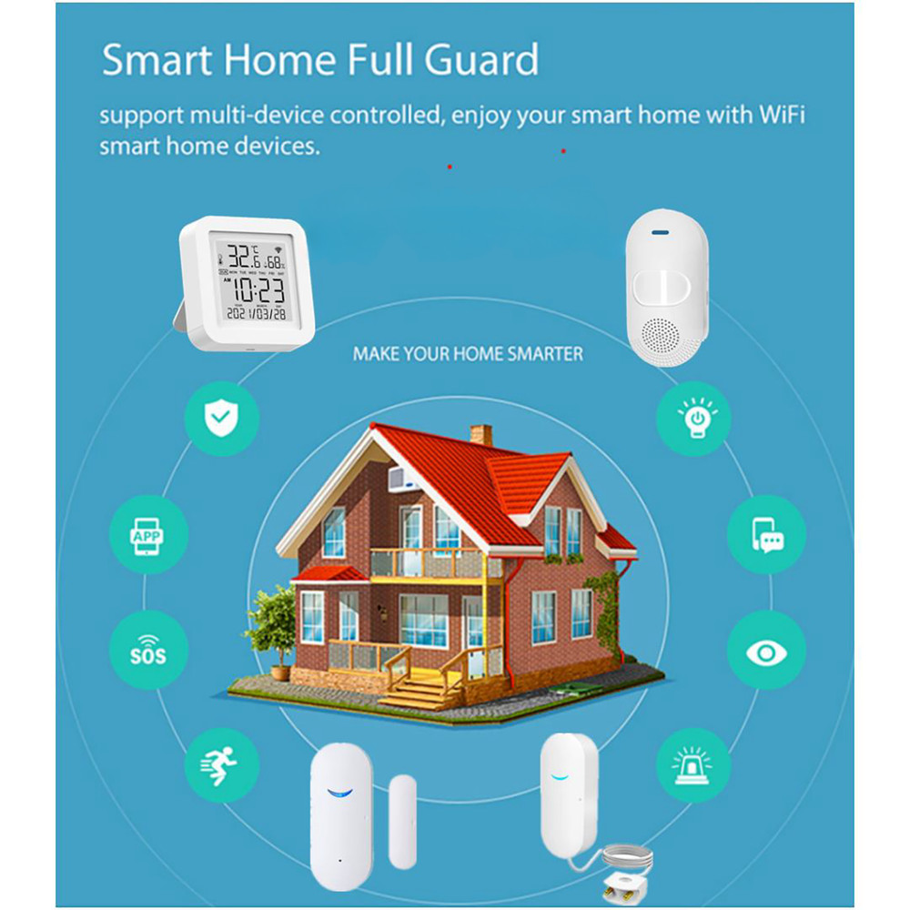 Smart Thermometer Hygrometer Wi-Fi Temperature Humidity Sensor For Alexa/Google